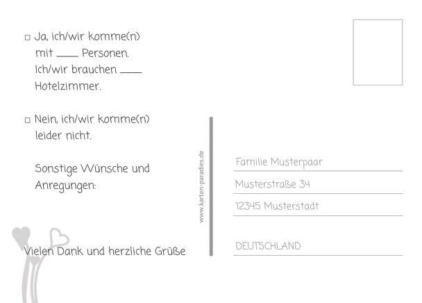 Ansicht 3 - Hochzeit Antwortkarte Wir heiraten