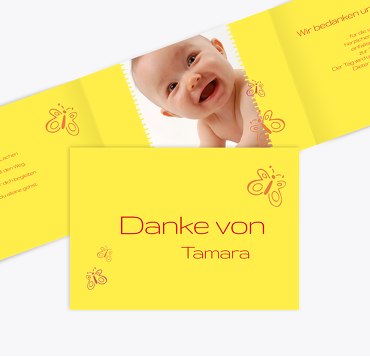 Tauf Dankeskarte Butterfly