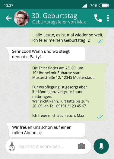 Ansicht 2 - Geburtstagseinladung Foto Chat 30