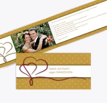 Hochzeit Dankeskarte Gepunktet
