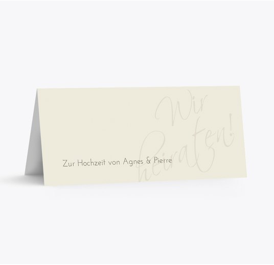 Hochzeit Tischkarte Liebesbotschaft Beige 100x44mm