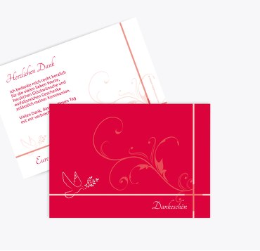 Kommunion Dankeskarte floral