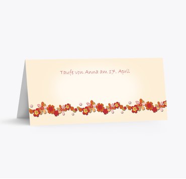 Tischkarte Blumenband
