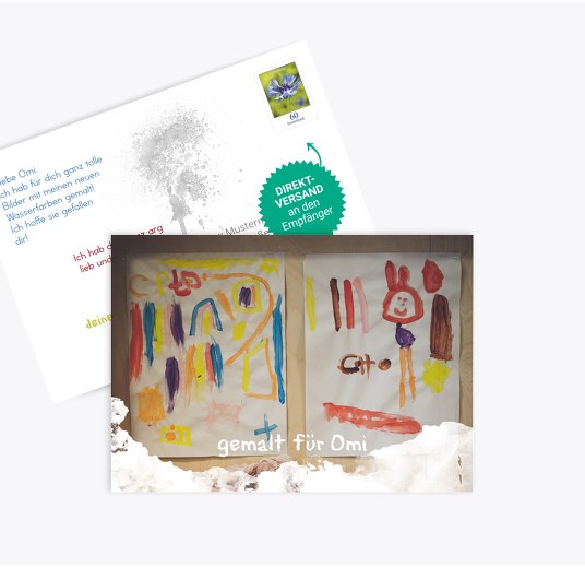 Spruchkarte für dich gemalt Weiß 148x105mm