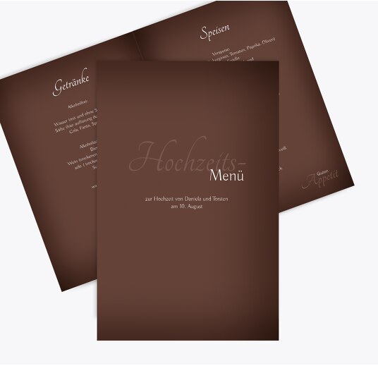 Hochzeit Menükarte ewige Verbindung braunmatsch 148x210mm
