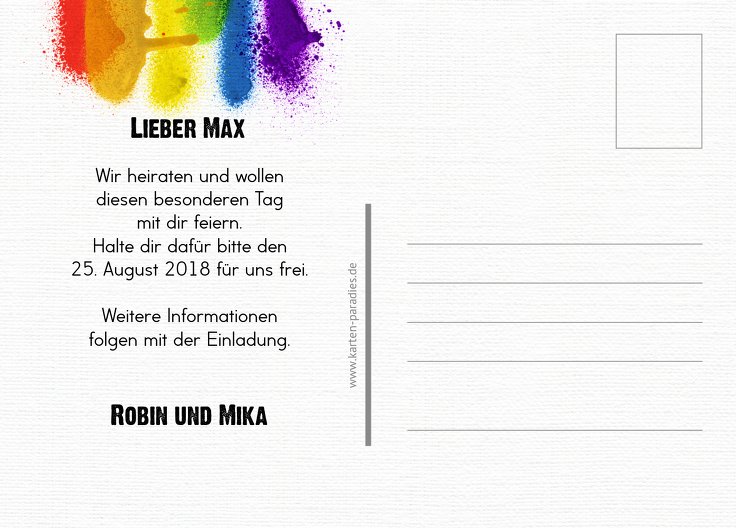 Ansicht 3 - Save-the-Date Regenbogenliebe