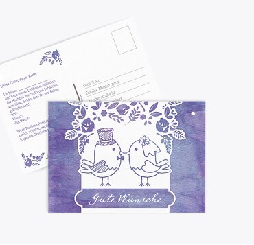 Ballonkarte Vogelpaar