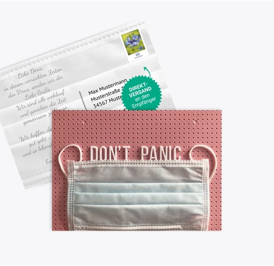 Spruchkarte Don't Panic Dunkelpink 148x105mm