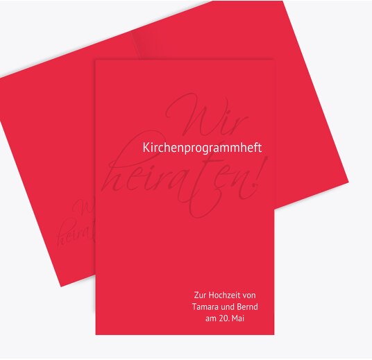 Hochzeit Kirchenheft Umschlag Liebesbrief Rot 148x210mm