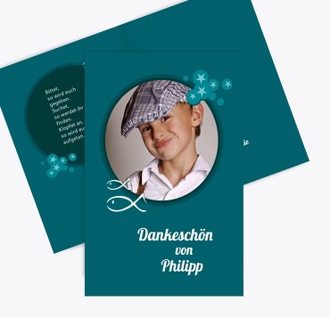 Kommunion Dankeskarte Star