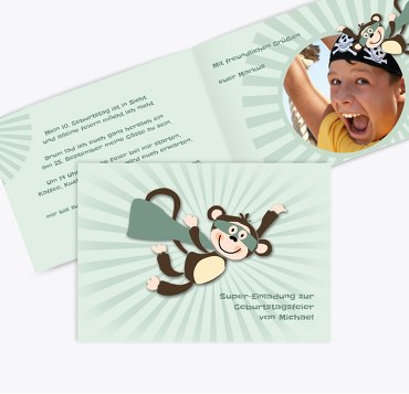 Geburtstagseinladung Superaffe Foto