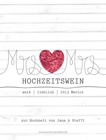 Ansicht 2 - Flaschenetikett Mrs&Mrs