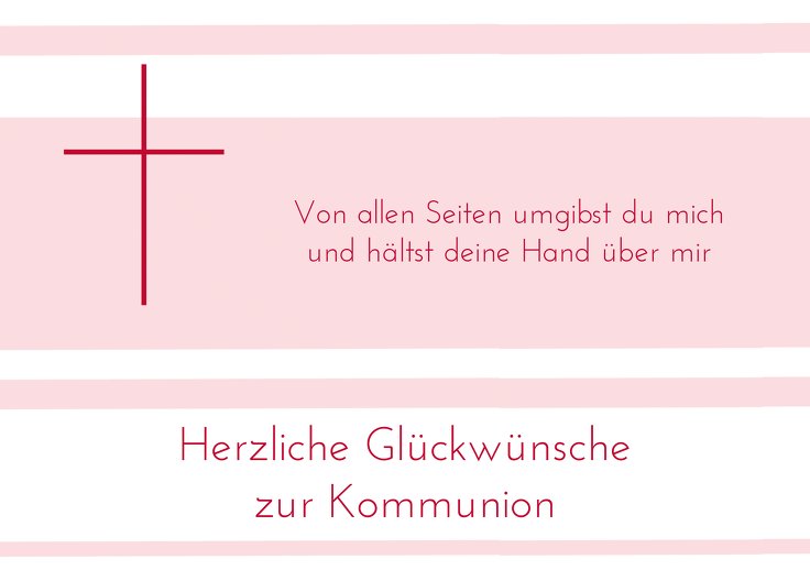 Ansicht 2 - Glückwunschkarte zur Kommunion Kreuz