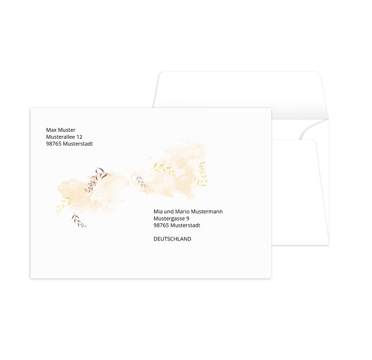 Umschlag Blattkreis Dunkelrot 161x114mm