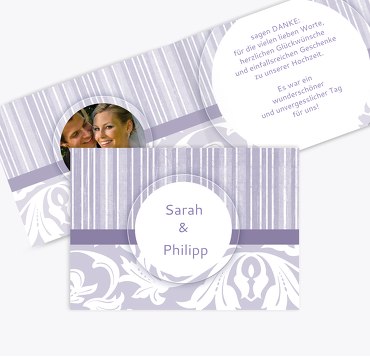 Hochzeit Dankeskarte Streifenzauber