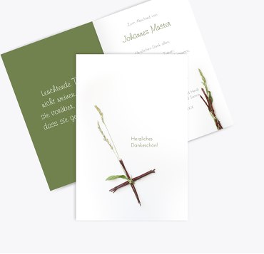Dankeskarte zur Trauer Naturgeflecht