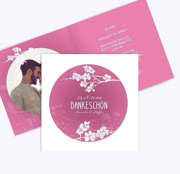 Hochzeit Dankeskarte Cherry Blossom