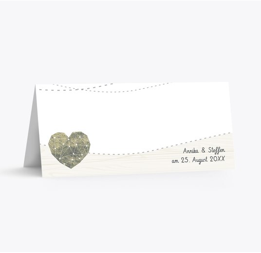 Hochzeit Tischkarte Sternenbild Matschgruen 100x44mm