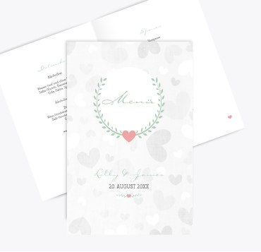 Hochzeit Menükarte Zarte Ranke