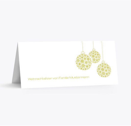 Tischkarte Kugeln Lindgruen 100x44mm