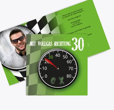 Geburtstagseinladung Vollgas 30