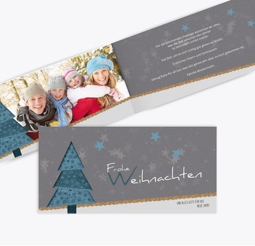 Weihnachtstgrußkarte Foto Farbbäumchen
