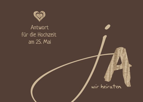 Ansicht 2 - Hochzeit Antwortkarte natürlich Ja