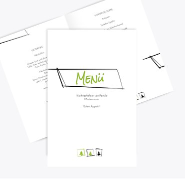 Menükarte Bäumchenbild