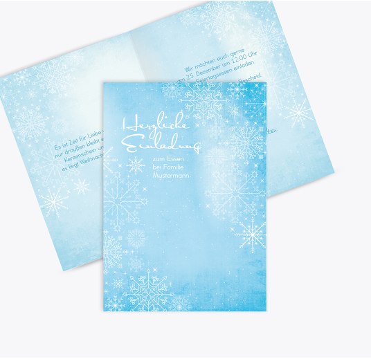 Einladung Wintertraum Hellblauleuchtend 105x148mm