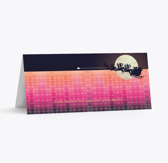 Tischkarte Ho Ho Ho Pink 100x44mm