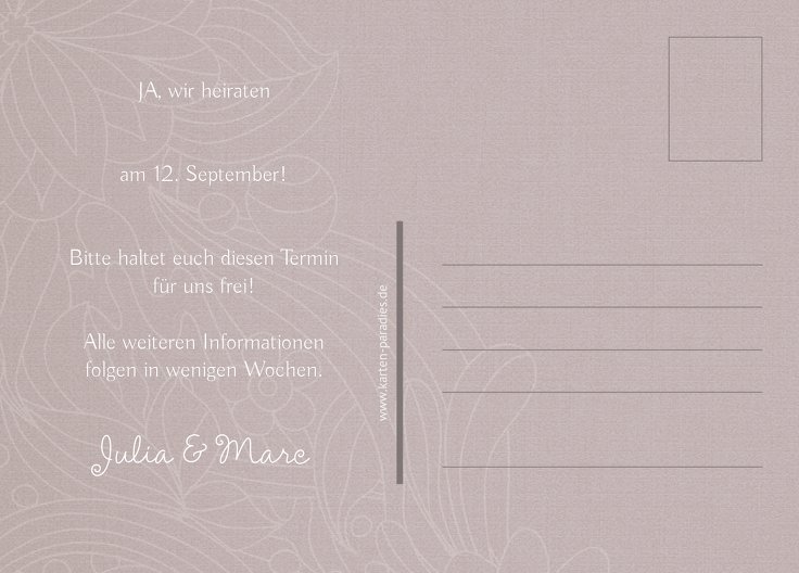 Ansicht 3 - Save-the-Date Vintage Flower