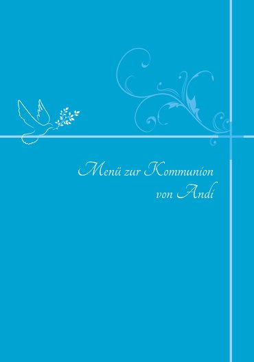 Ansicht 3 - Menükarte zur Kommunion floral