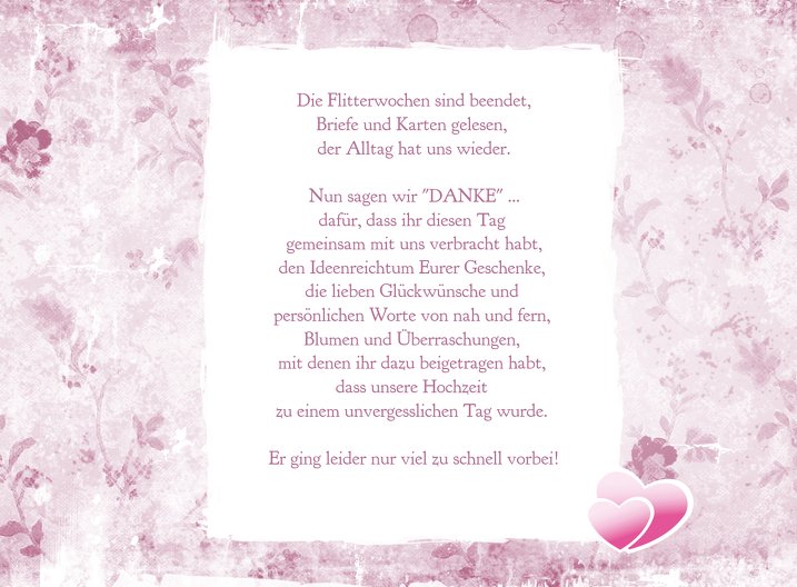 Ansicht 6 - Hochzeit Danke Din romantische Liebe