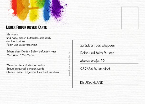 Ansicht 3 - Ballonkarte Regenbogenliebe