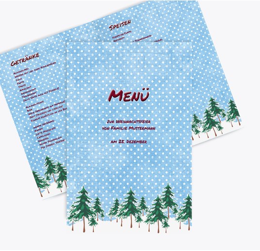 Menükarte Schneewald WeinRot 148x210mm