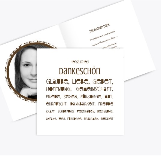 Firmung Danke Spruchkreis Braun 145x145mm