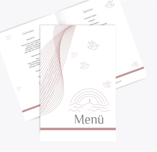 Menükarte Tauben HellRotMatt 148x210mm