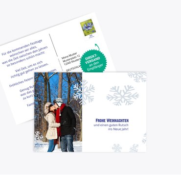 Weihnachtsgrußkarte Foto Schneesturm