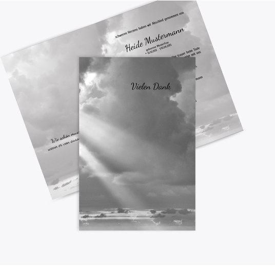 Dankeskarte Himmel Schwarz 114x170mm