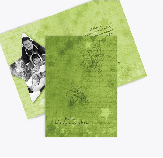 Foto Grußkarte Sternengrund Grasgruen 105x148mm