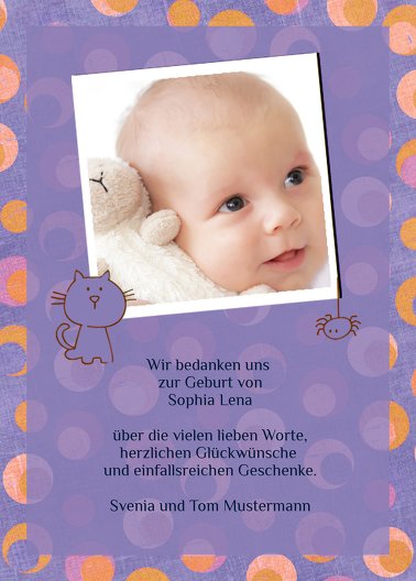 Ansicht 3 - Baby Dankeskarte Katze