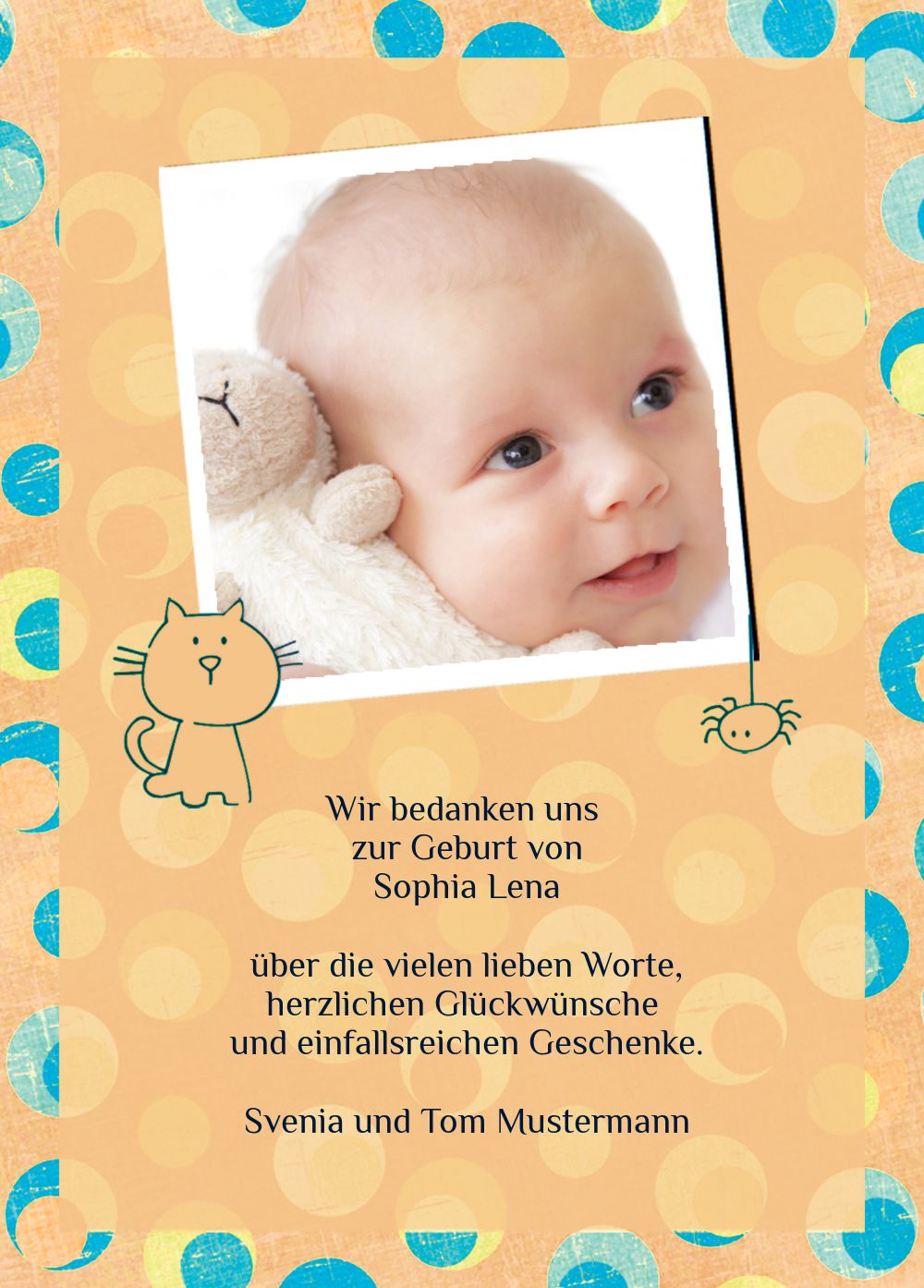 Baby Dankeskarte Katze Selbst Gestalten