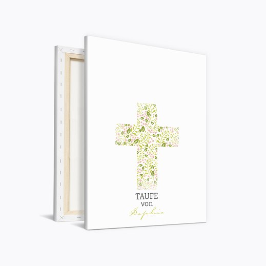 Fingerabdruck Leinwand Kreuz Weiß 400x600mm
