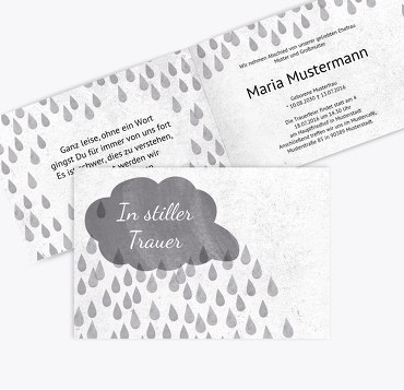 Trauerkarte Regen quer