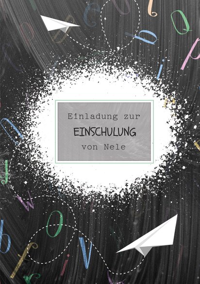 Ansicht 3 - Einladung Einschulung Papierflieger