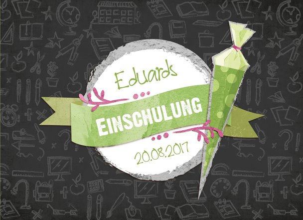 Ansicht 3 - Einladung Einschulung Tafel