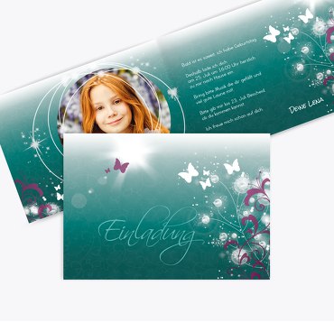 Einladungskarte zum Geburtstag Foto beautiful