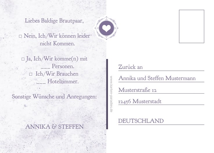 Ansicht 3 - Antwortkarte Hochzeitspass