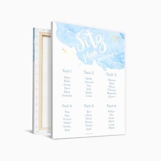 Sitzplan Wolke Sieben MattBlau 400x600mm