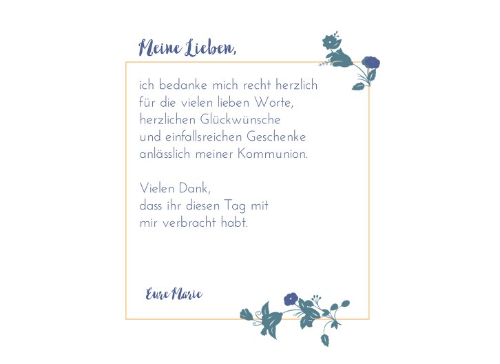 Ansicht 5 - Kommunion Dankeskarte Blumenkranz